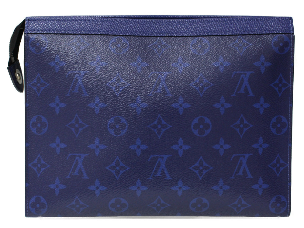 Louis Vuitton Monogram Pochette Clutch Voyage Bag Shoulder Taigarama Taiga Brown